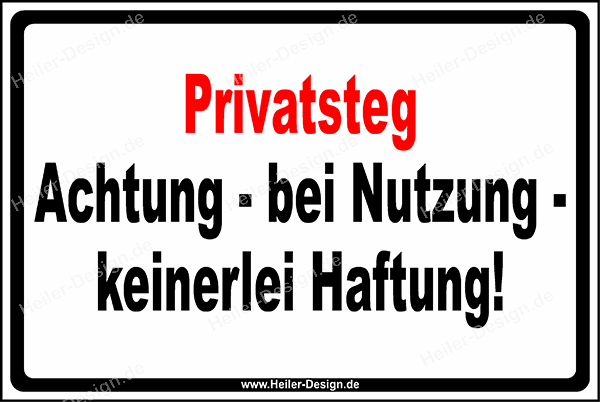 Warning Sign Private Pier Caution – Use at Own Risk! 150 mm x 200 mm 2 mm aluminum composite panel 4 holes Corners rounded