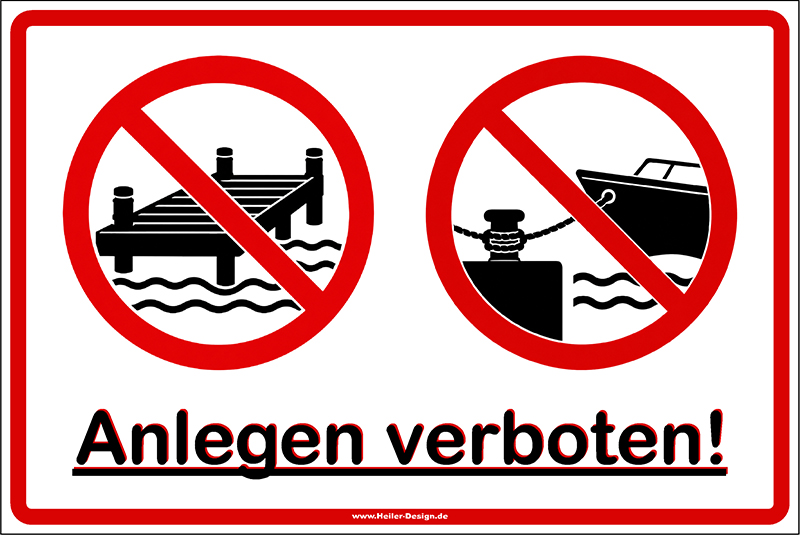 Prohibition sign Mooring prohibited - 3