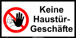 Verbotsschild Keine Haustürgeschäfte - 1