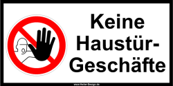 Prohibition sign No door-to-door sales 100 mm x 150 mm 2...