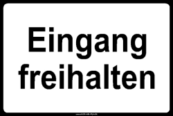 Eingang freihalten 150 mm x 200 mm 2 mm Alu Verbundplatte...