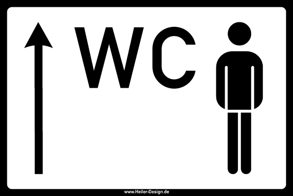 WC Herren Pfeil geradeaus