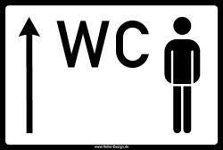 WC Herren Pfeil geradeaus
