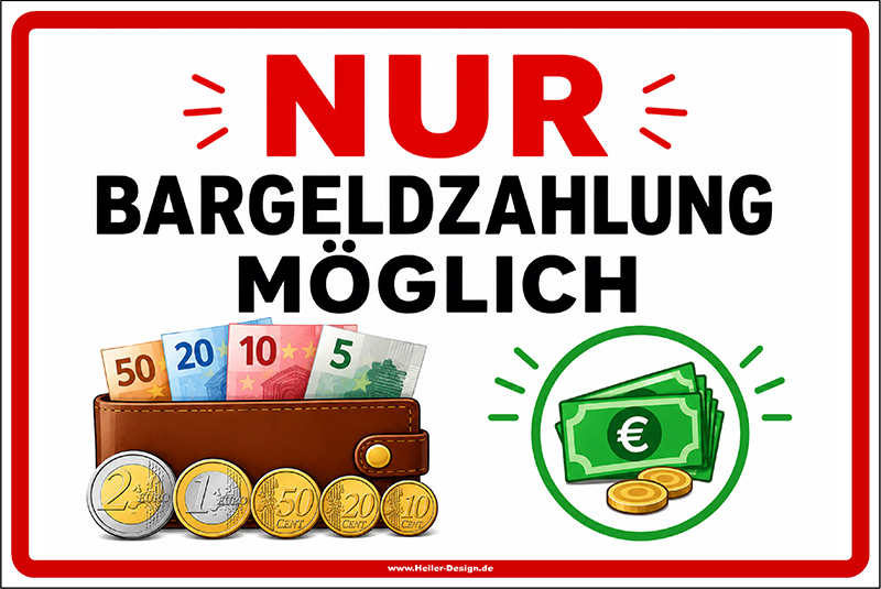 Notice Sign Cash Payment Only