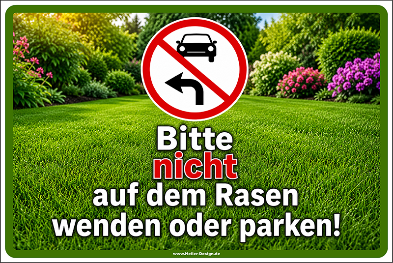 Notice Sign Please Do Not Park or Turn Around on the Lawn