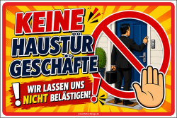Verbotsschild Keine Haustürgeschäfte –...