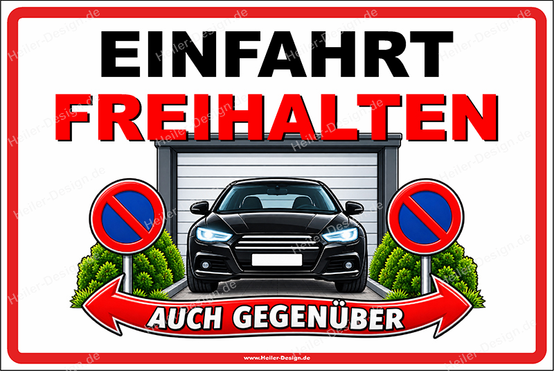 Gebotsschild Einfahrt freihalten auch gegenüber - 2