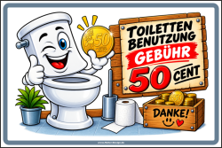 Toilet Use Sign – 50 Cent Fee