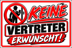 Verbotsschild Keine Vertreter erwünscht - 2