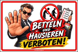 Prohibition Sign No Begging or Door-to-Door Soliciting - 2