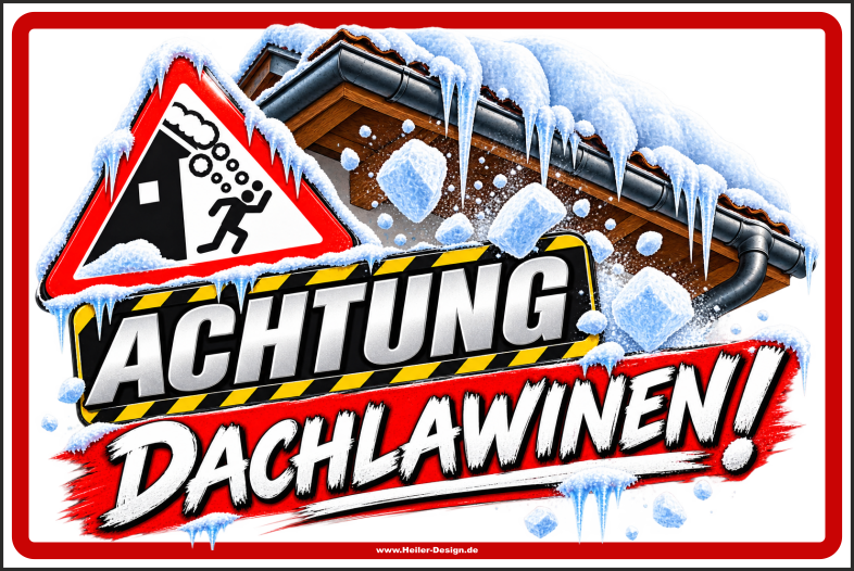 Warnschild Achtung! Dachlawinen! - 2