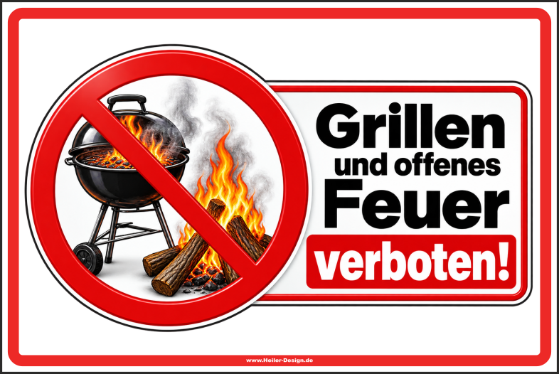 Prohibition Sign – No Barbecuing or Open Flames!