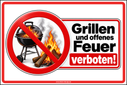 Prohibition Sign – No Barbecuing or Open Flames!