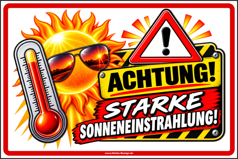 Warning Sign – Caution! Strong Sunlight!