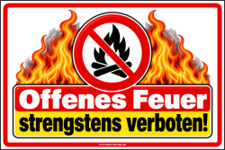 Warning Sign Open Flames Strictly Prohibited!