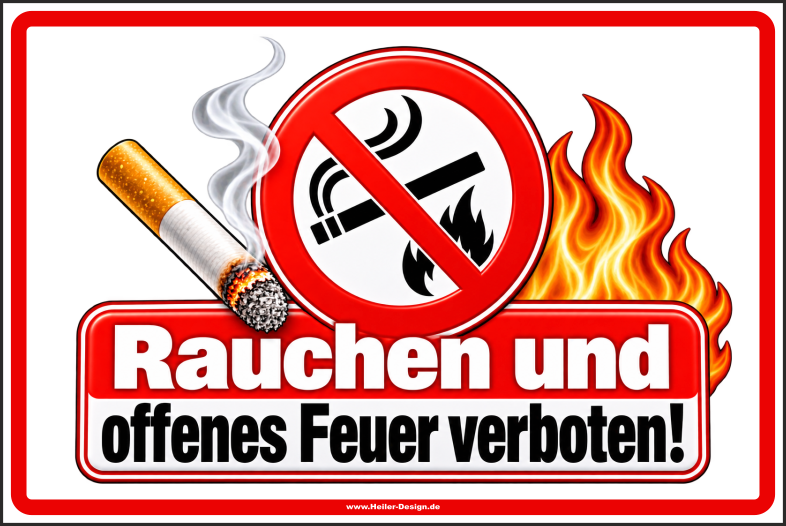 Warning Sign Smoking and Open Flames Prohibited!