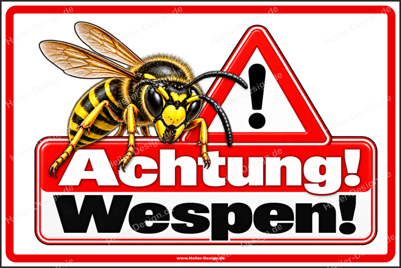 Warnschild Achtung! Wespen! - 1