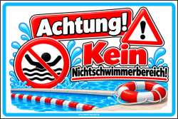 Hinweisschild Achtung! Kein Nichtschwimmerbereich!