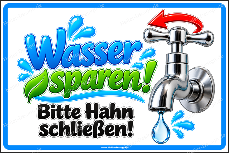 Notice Sign Save Water! Please Turn Off the Tap!