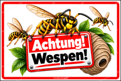 Warning Sign Caution! Wasps! - 2
