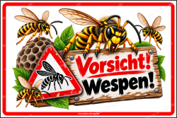 Warning Sign Caution! Wasps!