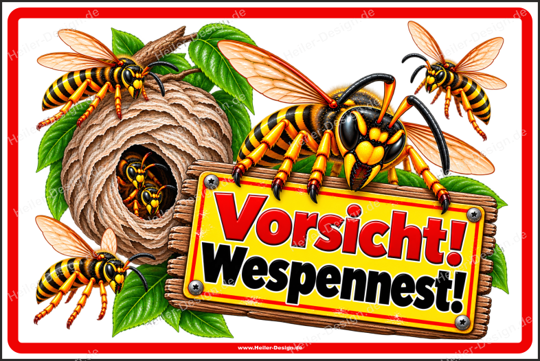 Warning Sign Caution! Wasp Nest!