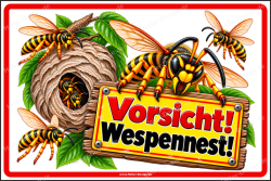 Warning Sign Caution! Wasp Nest!