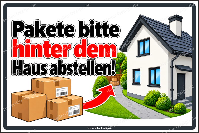 Notice Sign Please Leave Packages Behind the House!