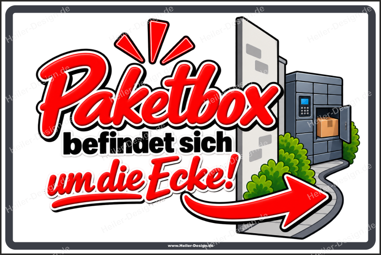Notice Sign Parcel Box Is Around the Corner!