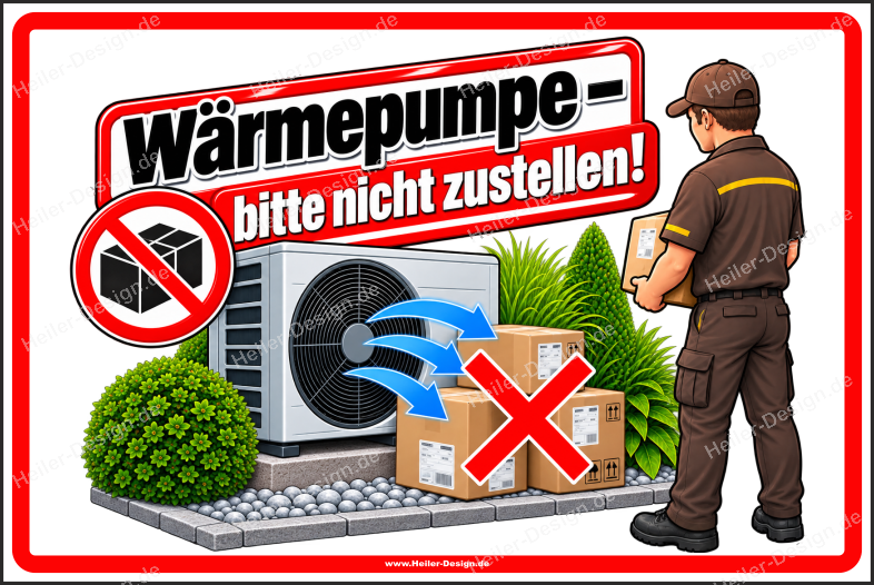 Notice Sign Heat Pump – Please Do Not Block!