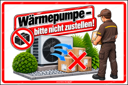 Notice Sign Heat Pump – Please Do Not Block!