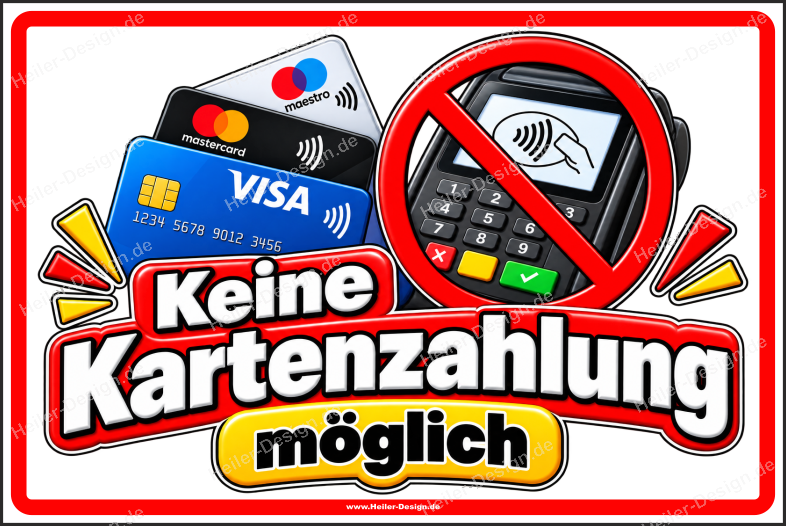 Hinweisschild keine Kartenzahlung möglich. - 2