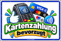 Hinweisschild Kartenzahlung bevorzugt
