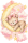Wandtattoo Teddybär auf Sichelmond mit rosa Wolken und Sternen Aquarell