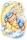 Teddy Bear on Crescent Moon Wall Decal with Star Blue Watercolor Boys