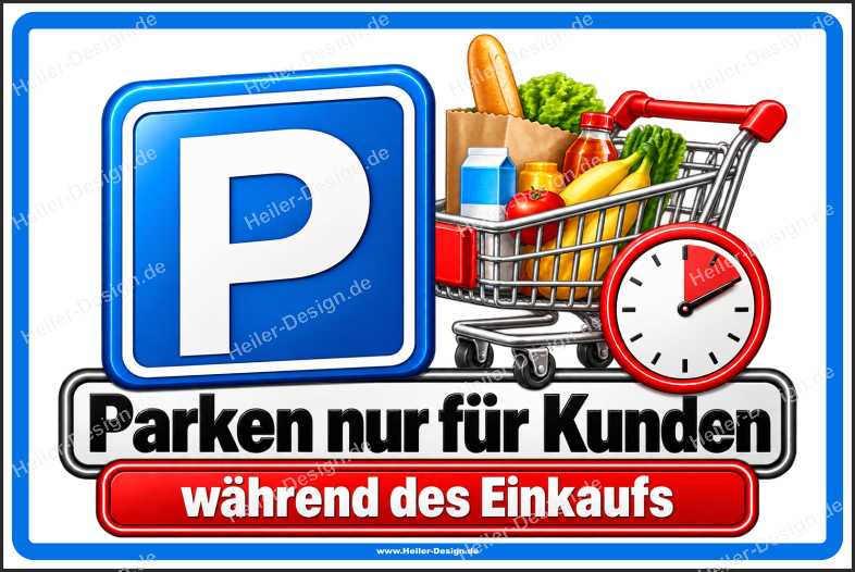 Parkplatzschild Parken nur für Kunden während des Einkaufs