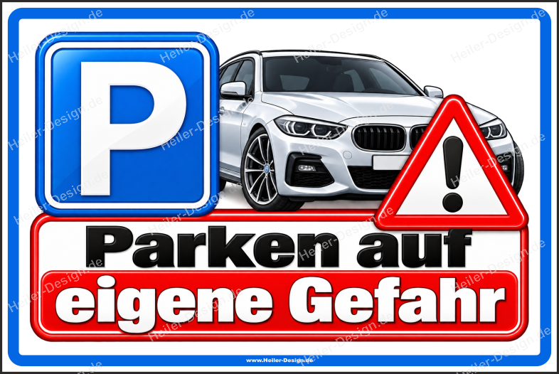 Parking Notice Sign Park at Your Own Risk