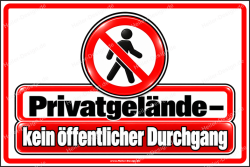 Verbotsschild Privatgelände – kein...
