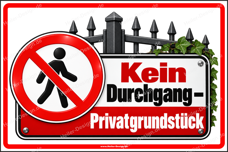 Verbotsschild Kein Durchgang – Privatgrundstück