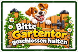 Hinweisschild Bitte Gartentor geschlossen halten