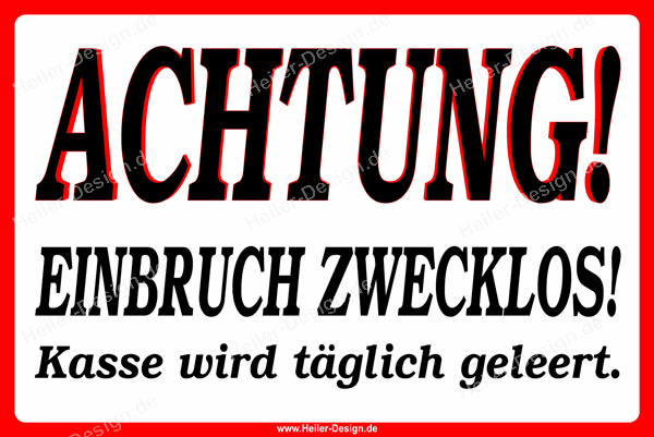 Burglars Beware Sign – till emptied daily - 1