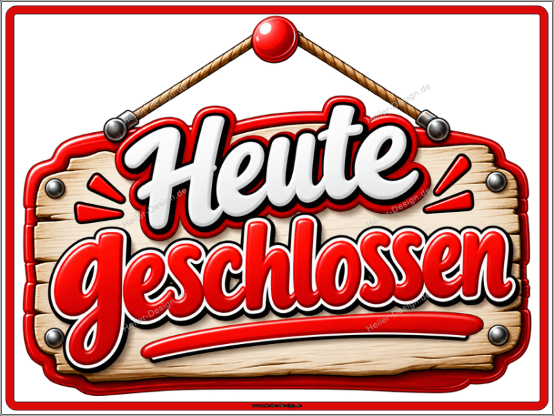 Hinweisschild Heute geschlossen
