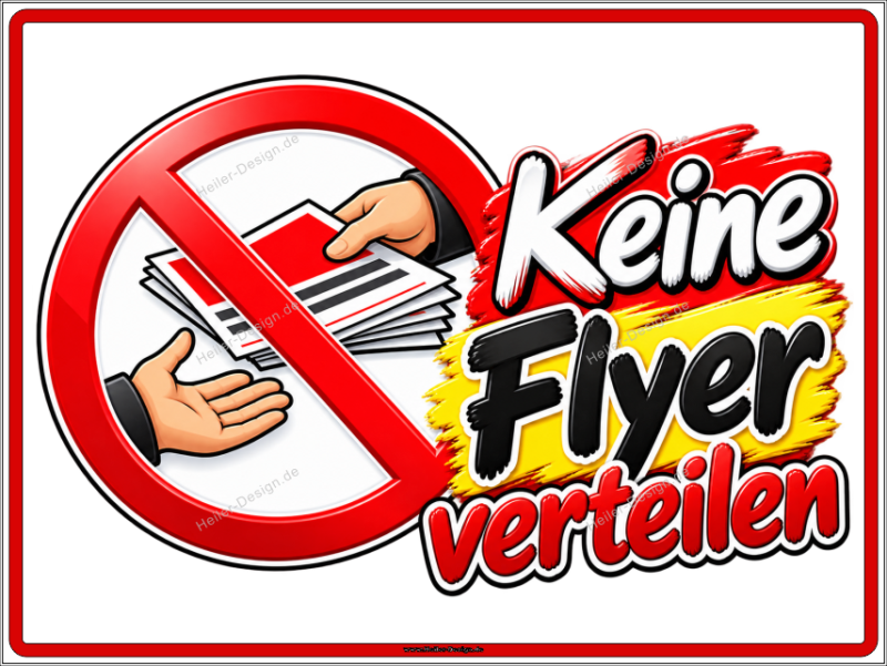 Verbotsschild Keine Flyer verteilen