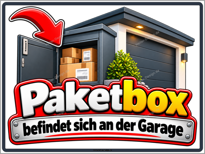 Information Sign Parcel Box Is Located at the Garage