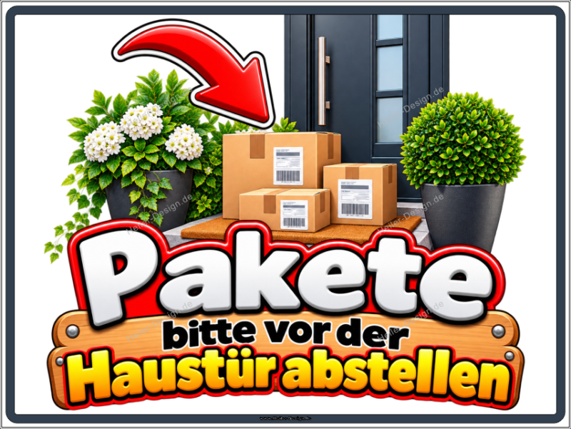 Information Sign Please Leave Parcels at the Front Door