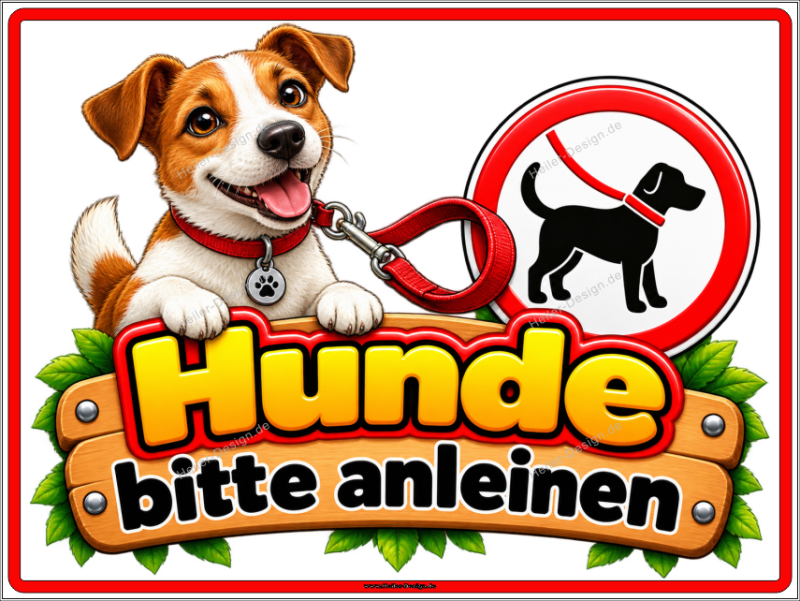 Gebotsschild Hunde bitte anleinen