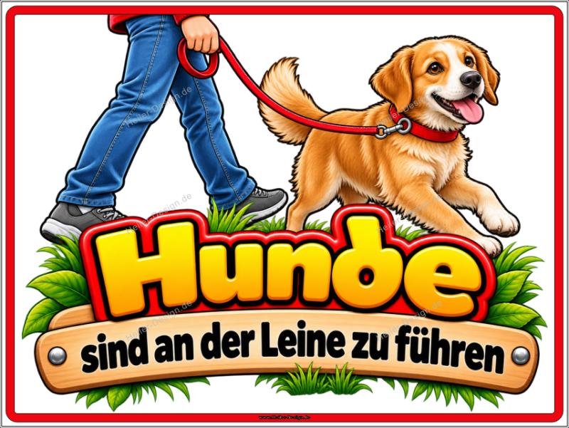 Mandatory Sign Dogs Must Be Kept on a Leash