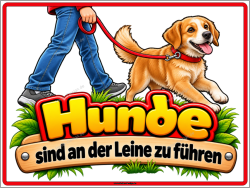 Gebotsschild Hunde sind an der Leine zu führen