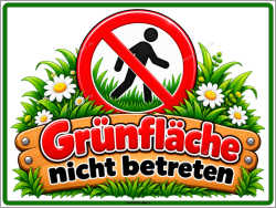Verbotsschild Grünfläche nicht betreten