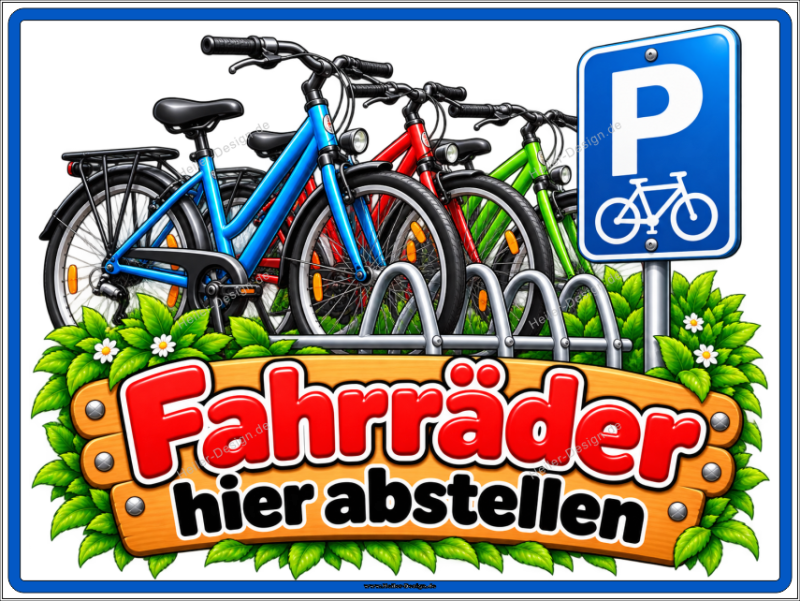 Information Sign Park Bicycles Here